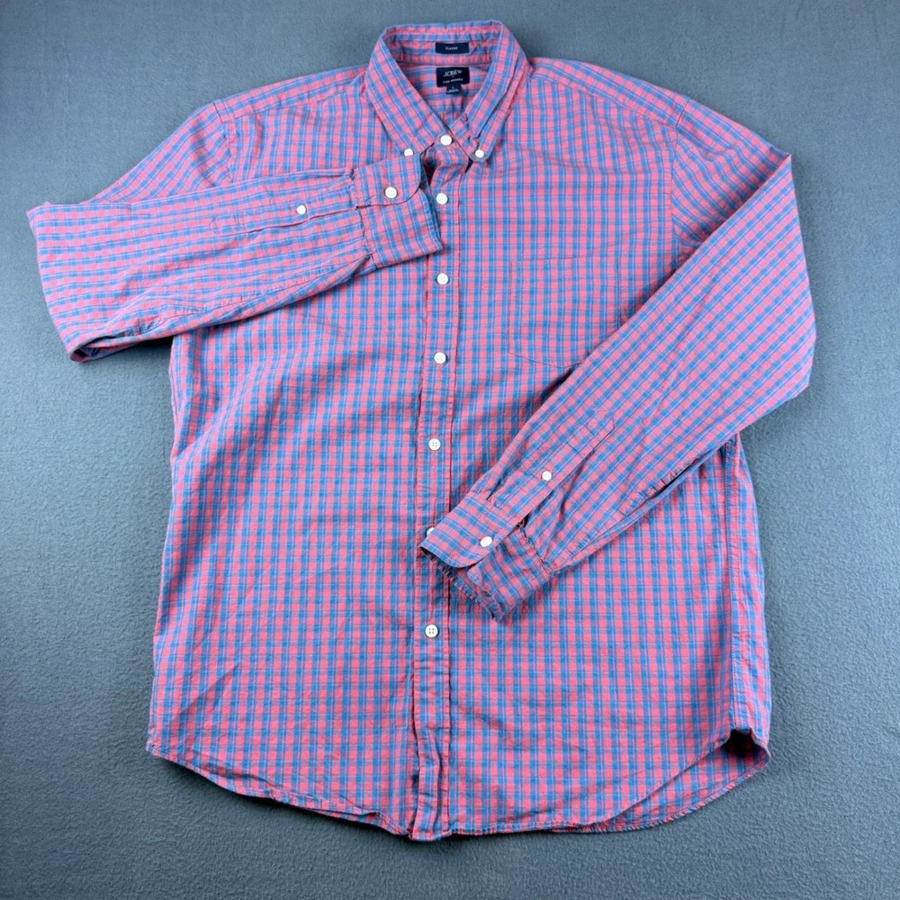 J Crew Shirt Men's L Classic Fit Oxford OXBD Plaid Wash Gingham Check Lot of 4